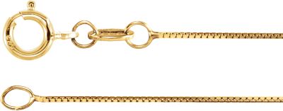 18-inch Box Chain with Spring Ring - 18K Yellow