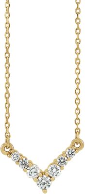 14K Yellow 1/3 CTW Diamond   V Necklace