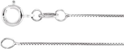 24-inch Box Chain with Spring Ring - 18K White