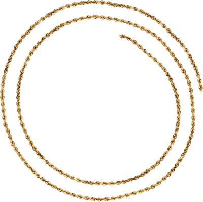 16-inch Diamond Cut Rope Chain with Lobster Clasp - 14K Yellow Gold
