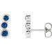 14K White Chatham® Created Blue Sapphire Ear Climbers