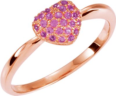 Genuine Pink Sapphire Heart Ring Ref 650132