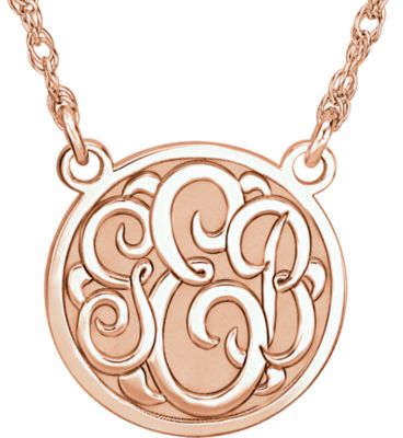 15mm 3 Letter Script Monogram Necklace Ref 86018