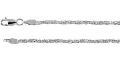 7-inch Twisted Wheat Chain with Lobster Clasp - Sterling Silver