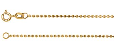 20-inch Bead Chain with Spring Ring - 14K Yellow Gold