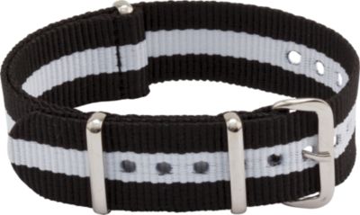 Black and White NATO Nylon Watch Strap