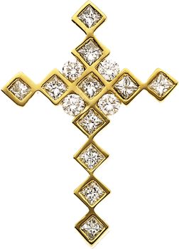 Pendant, 14K Yellow .66 CTW Diamond Cross Pendant   