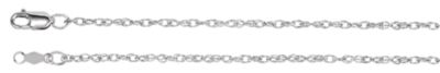 16-inch 1.5MM Rope Chain with Lobster Clasp - 14K White Gold