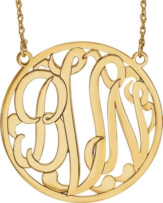 40mm 3 Letter Script Monogram Necklace Ref 86017