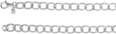18-inch Knurled Cable Chain - Sterling Silver