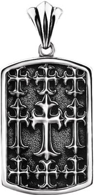 Sterling Silver 48 x 23mm Men's Cross Pendant