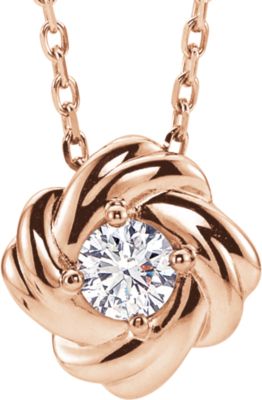 14K Rose 1/6 CTW Diamond Knot 16-18