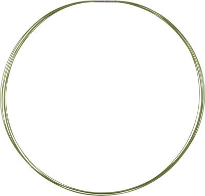 18-inch 7 Row Green Coated Cable Chain with Bayonette Clasp - Stainless Steel & 14K White Gold