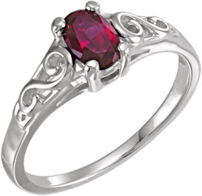 Sterling Silver January Imitation Birthstone Ring