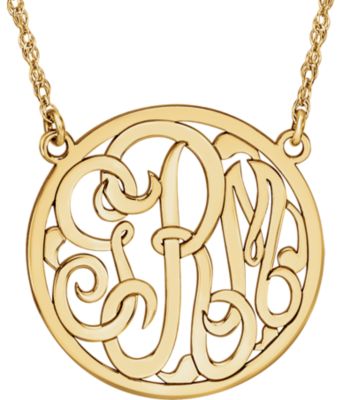 15mm 3 Letter Script Monogram Necklace Ref 86015