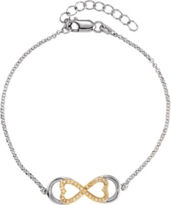 Gold Plated Silver .17 CTW Diamond Love for Infinity 7.25 inch Bracelet