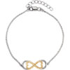 Gold Plated Silver .17 CTW Diamond Love for Infinity 7.25 inch Bracelet