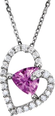 .2 CTW Pink Sapphire and Diamond Pendant Ref 650731