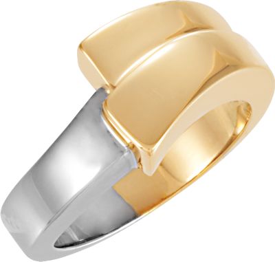 Two Tone Gold Fashion Ring 10mm Wide Ref 683394