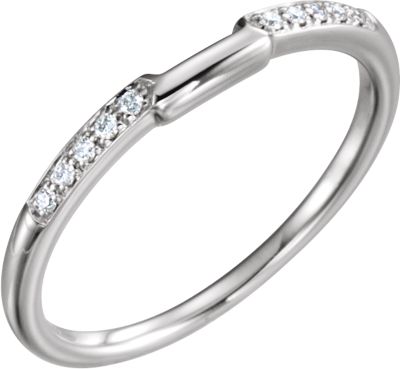 14kt White .05 CTW Diamond Band for 4mm Princess Engagement