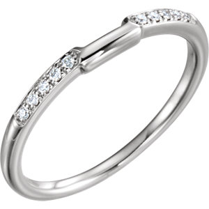 14kt White .05 CTW Diamond Band for 4mm Princess Engagement