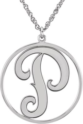 20mm Single Letter Script Monogram Necklace Ref 86035