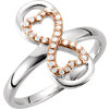 Silver with Rose Plated Center .13 CTW Diamond Ring