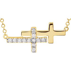 Necklace / Chain , Sideways Double Cross Bracelet or Necklace