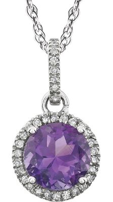 .1 CTW Diamond and Birthstone Necklace Ref 651301