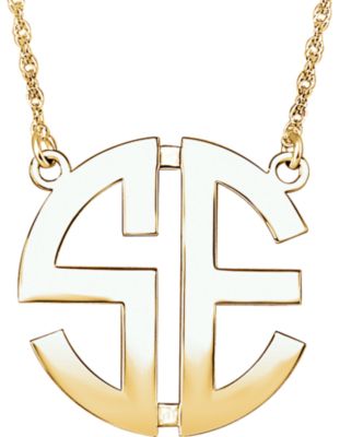 25mm 2 Letter Block Monogram Necklace Ref 86025