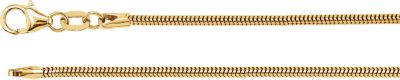 14K Yellow 1.5 mm Solid Round Snake 16" Chain