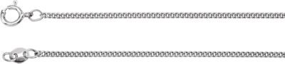 24-inch Curb Link Flat Chain with Spring Ring - Sterling Silver