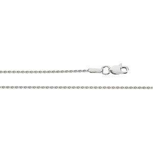 16-inch Diamond Cut Wheat Chain with Lobster Clasp - 14K White Gold