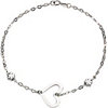 Sterling Silver Heart and Flower Anklet Ref CH919