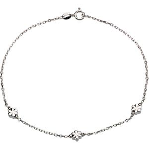 Sterling Silver Flower Anklet 3mm Ref CH922