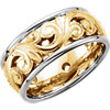 8.5mm Two Tone Openwork Hand Engraved Band Ref 159342