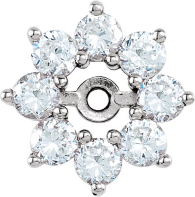 Earring Jackets, 14K White 3/4 CTW Diamond Earring Jackets