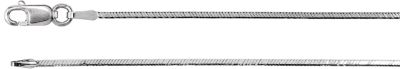 18-inch Square Diamond Cut Snake Chain with Lobster Clasp - 14K White Gold