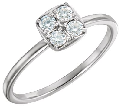14K White 1/4 CTW Diamond Stackable Ring