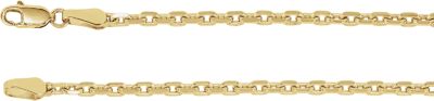 20-inch Diamond Cut Cable Chain with Lobster Clasp - 14K Yellow Gold