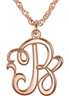 15mm Single Letter Script Monogram Necklace Ref 86028