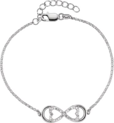 Sterling Silver .17 CTW Diamond Love for Infinity 7.25 inch Bracelet