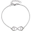 Sterling Silver .17 CTW Diamond Love for Infinity 7.25 inch Bracelet