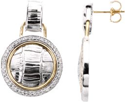 Earrings , Sterling Silver & 14K Yellow 1/2 CTW Diamond Earrings