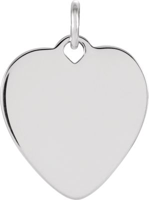 Charm / Pendant, Sterling Silver Heart Charm