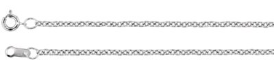 20-inch Cable Chain with Spring Ring - 14K White Gold