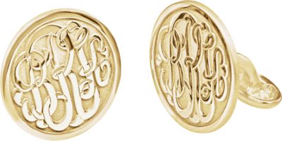 18mm 3 Letter Script Monogram Cuff Links Ref 651575