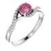 14K White Passion Pink Topaz & 1/10 CTW Diamond Ring