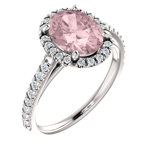 Oval Halo Pink Diamond Engagement Ring