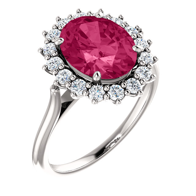 Pink Diamond Oval Halo Ring